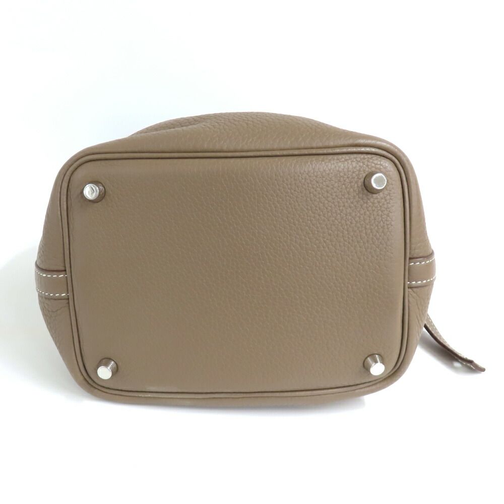 Hermes Picotin Lock PM 18 Etoupe Taurillon Clemence Silver Handbag