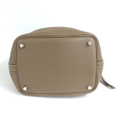 Hermes Picotin Lock PM 18 Etoupe Taurillon Clemence Silver Handbag