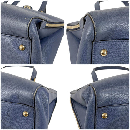 Gucci Handbag Leather Blue Tote with Interlocking Charm — view 5
