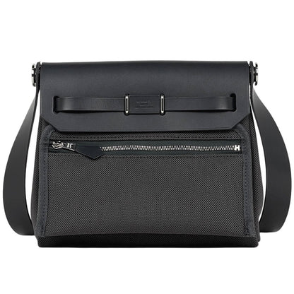 Hermes Herbag Zip 20 Toile Hunter Shoulder Bag Canvas Gray