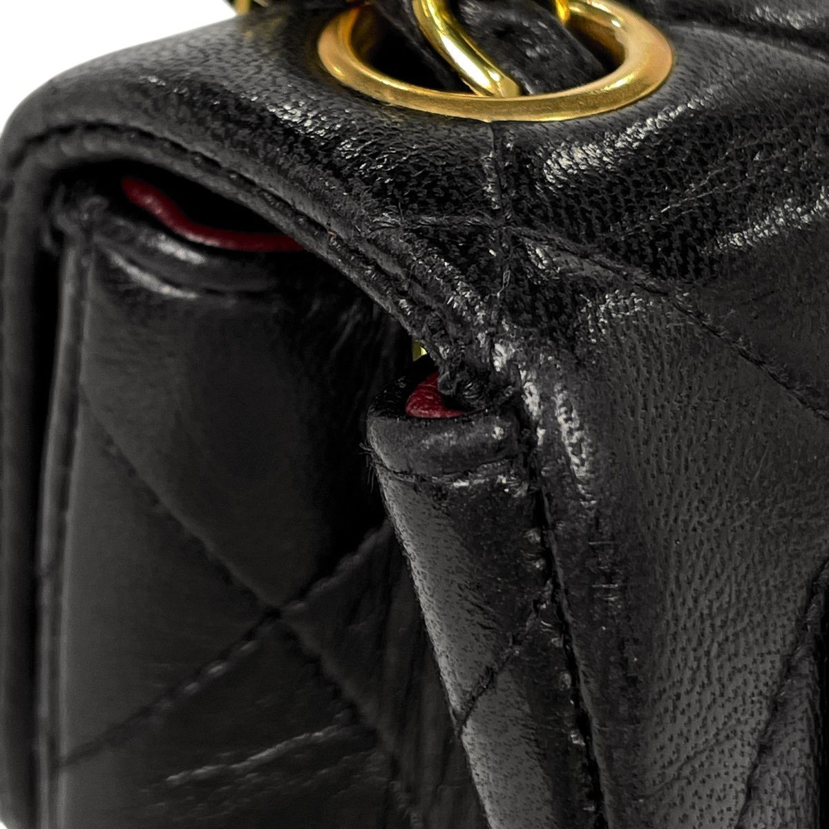 Chanel Mini Quilted Single Flap Chain Shoulder Bag CC Logo Leather Black
