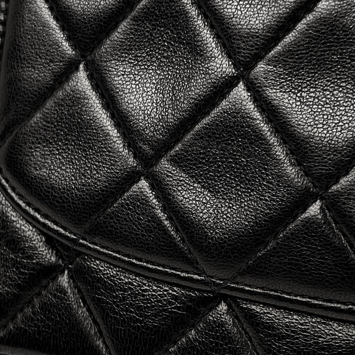Chanel Mini Quilted Single Flap Chain Shoulder Bag CC Logo Leather Black
