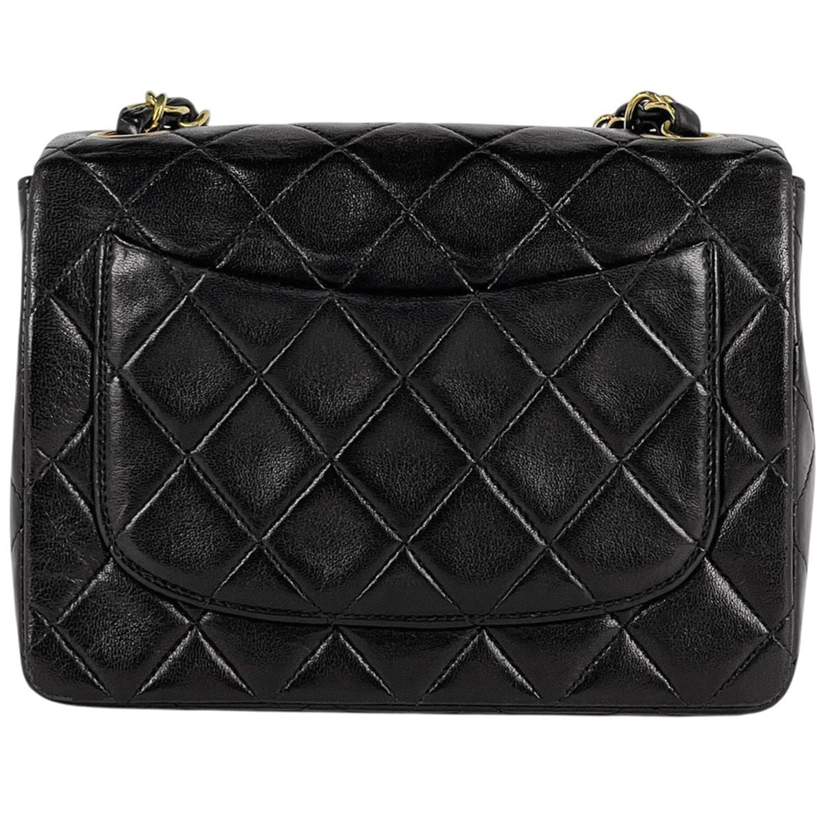 Chanel Mini Quilted Single Flap Chain Shoulder Bag CC Logo Leather Black