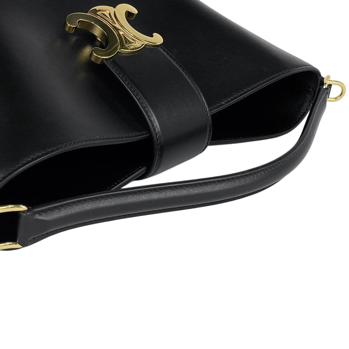 Celine Bucket Louis e 2-Way Triomphe Handbag Leather Black