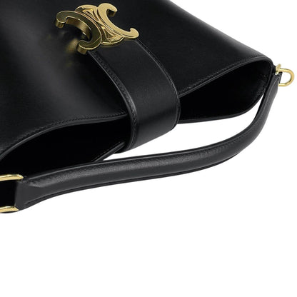 Celine Bucket Louis e 2-Way Triomphe Handbag Leather Black