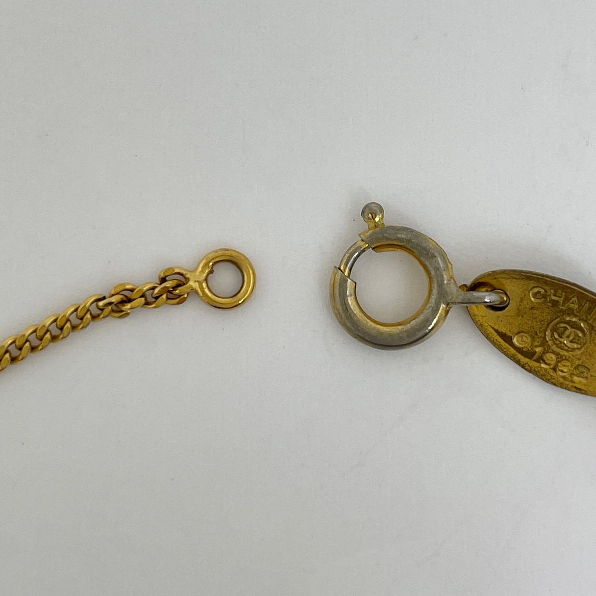 Chanel CC Logo Line Stone Triple Bracelet Gold