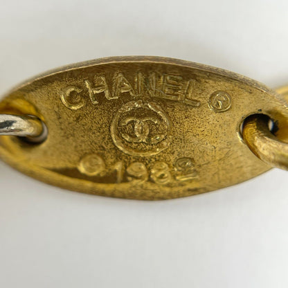Chanel CC Logo Line Stone Triple Bracelet Gold