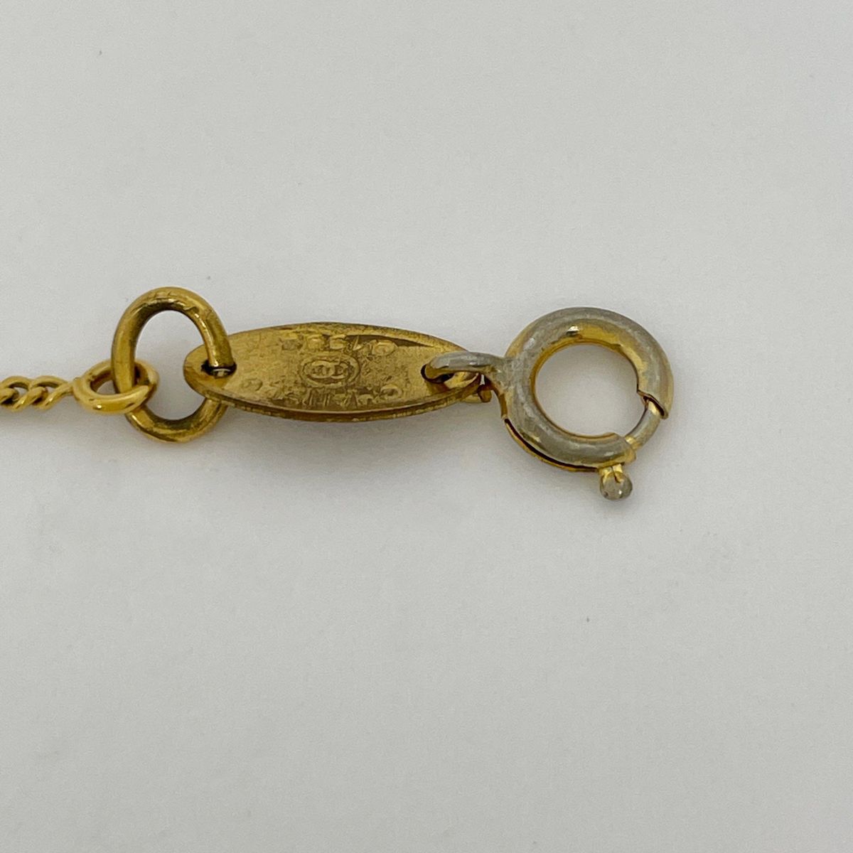 Chanel CC Logo Line Stone Triple Bracelet Gold
