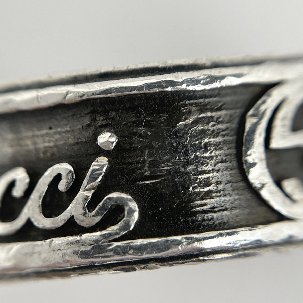Gucci Interlocking Ring Trademark Silver