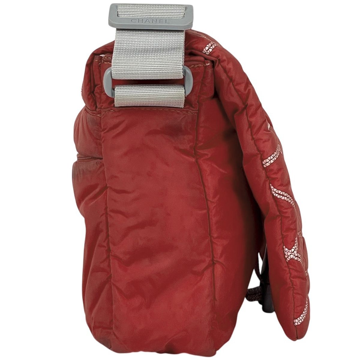 Chanel Sports Line Shoulder Bag CC Logo Nylon Red