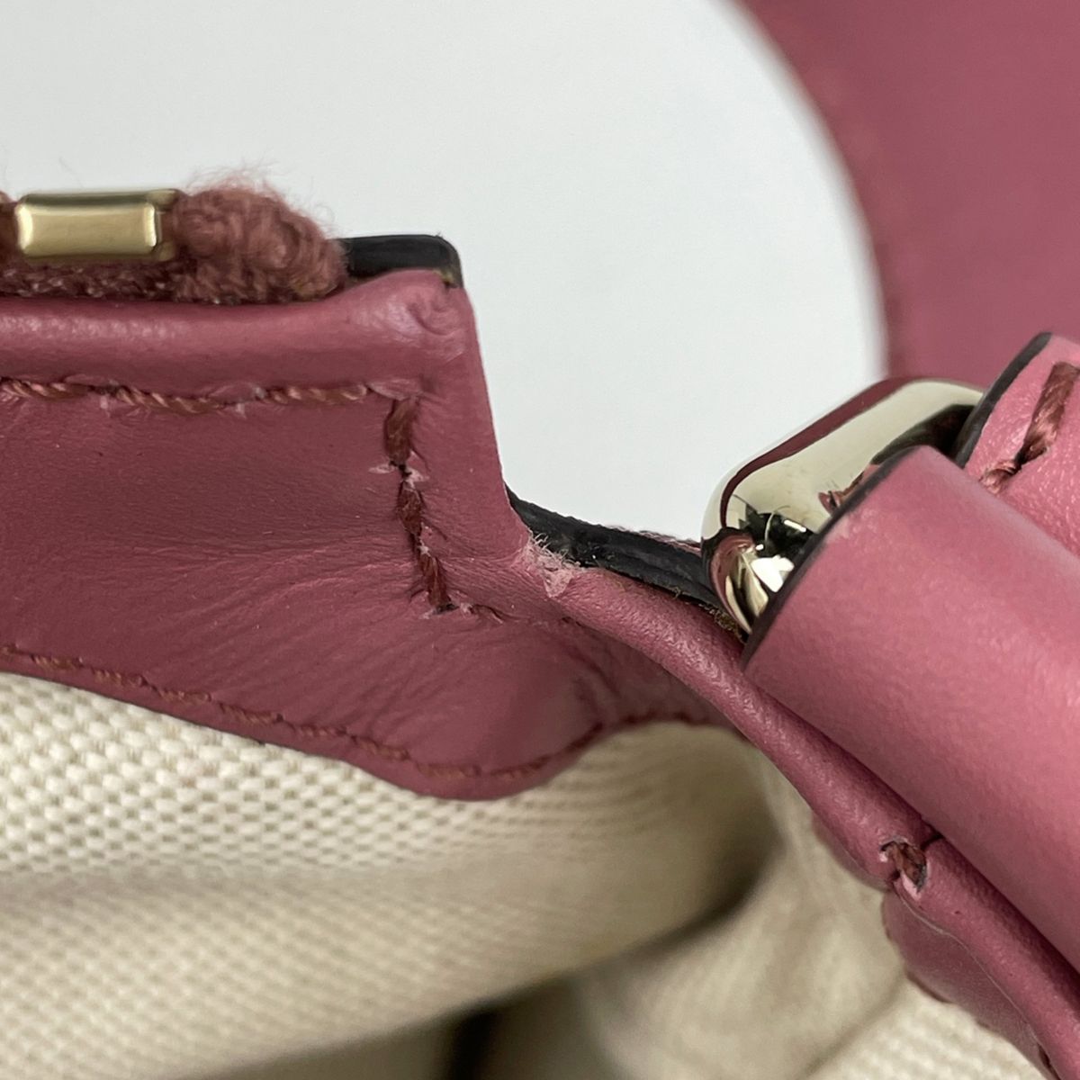 Gucci GG Pattern Ski Shoulder Bag Canvas Beige Pink