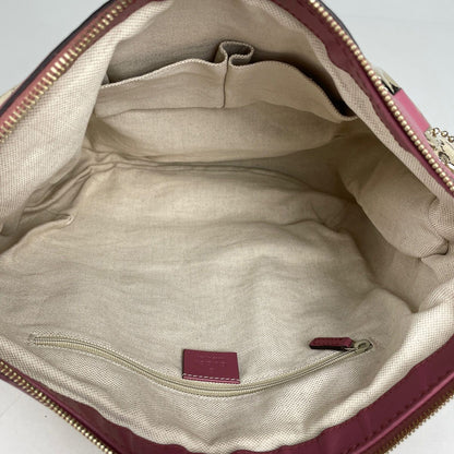 Gucci GG Pattern Ski Shoulder Bag Canvas Beige Pink