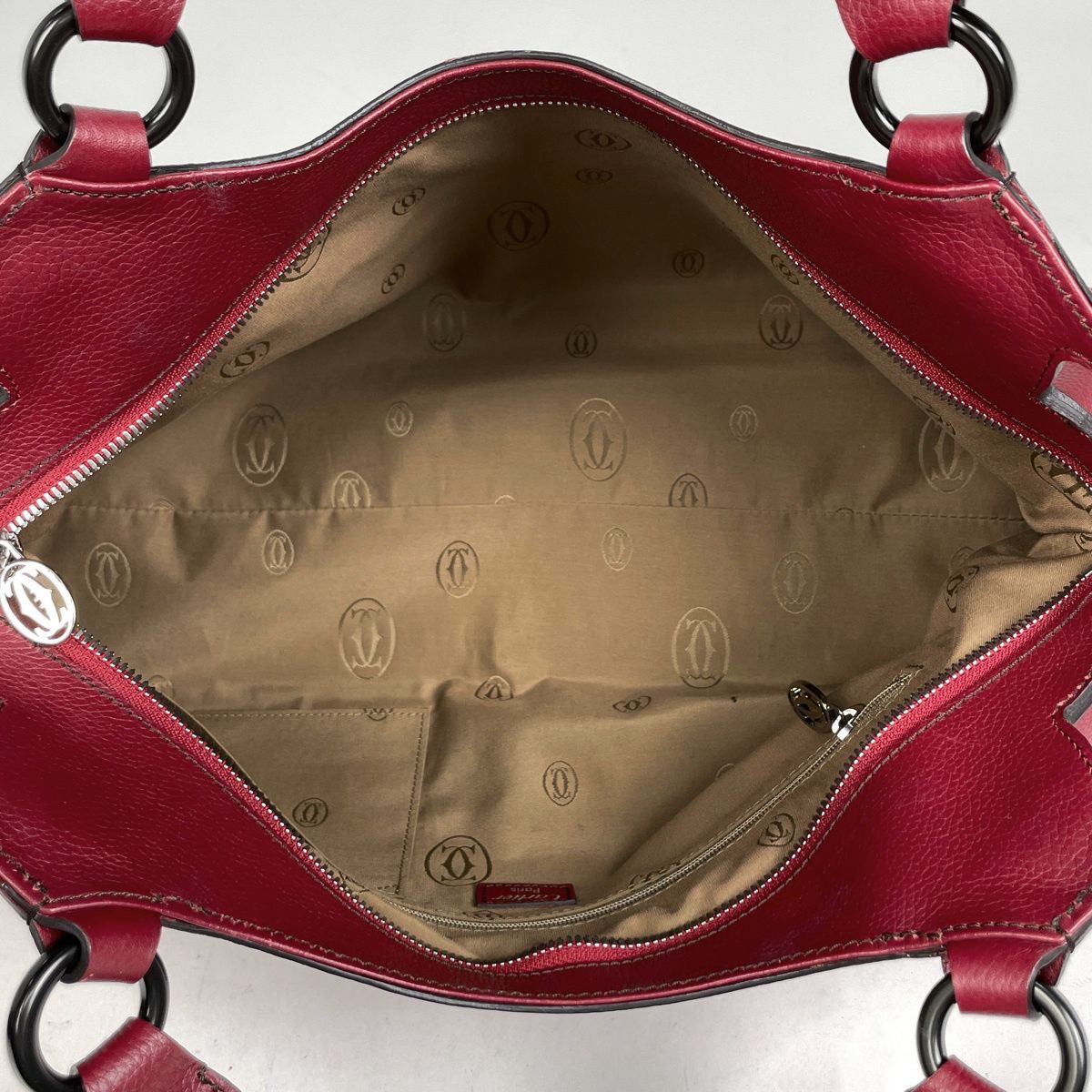 Cartier Marcello de Handbag Leather Red