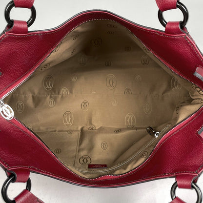 Cartier Marcello de Handbag Leather Red