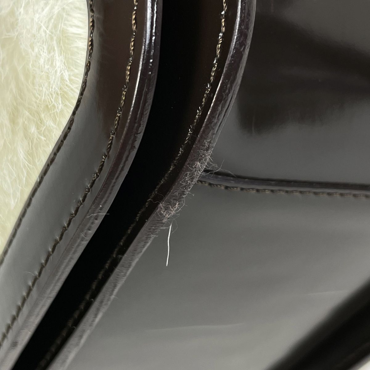 Celine Shoulder Bag Leather Brown White