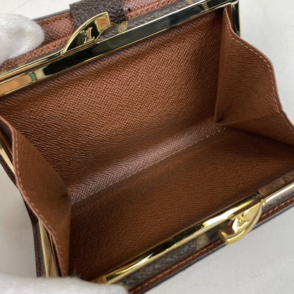 Louis Vuitton Porte Monet Billets Viennois Clasp Bifold Wallet Monogram Brown