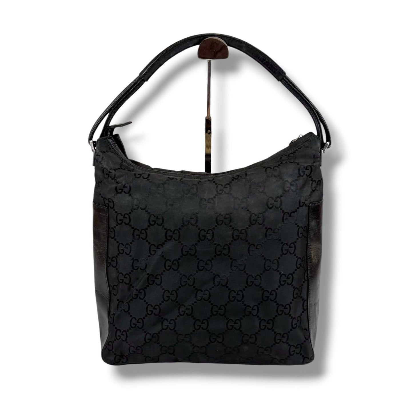 Gucci Shoulder Bag GG Canvas Nylon Pattern Black