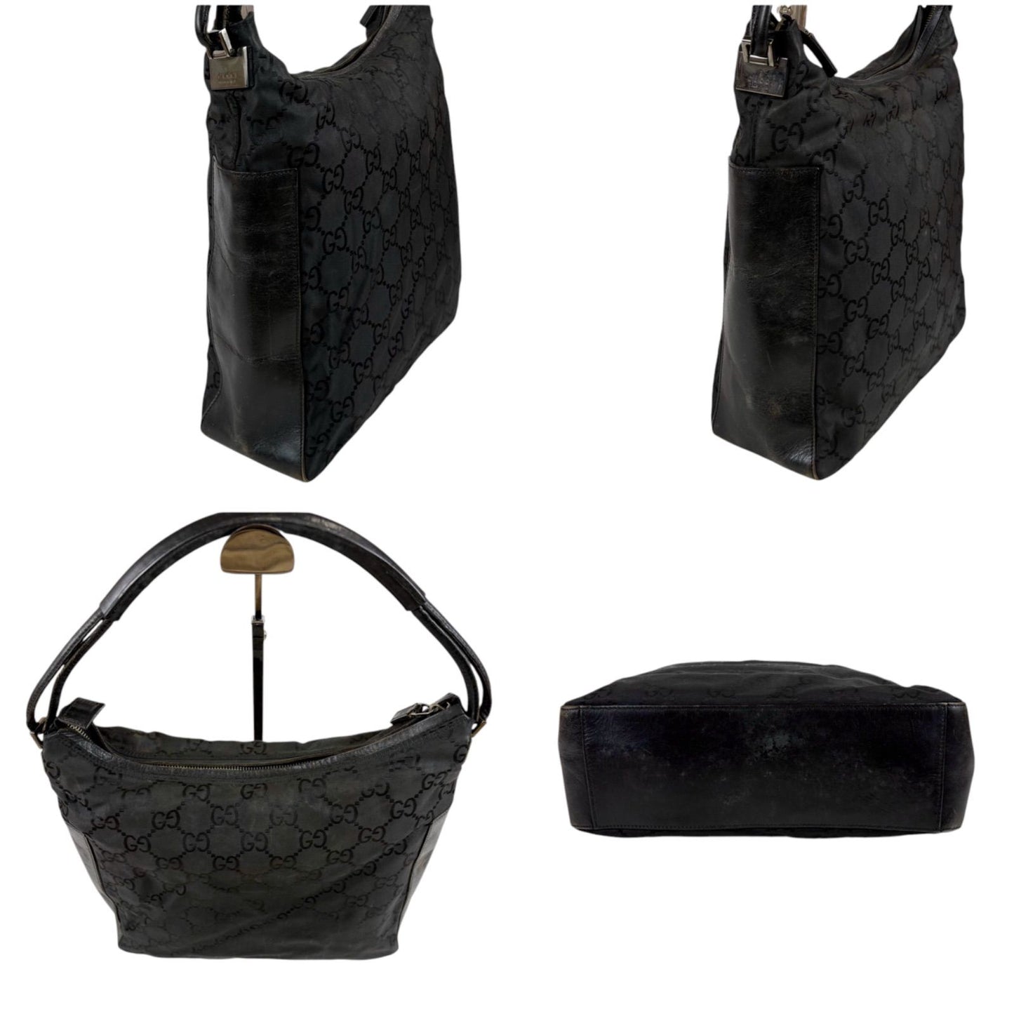 Gucci Shoulder Bag GG Canvas Nylon Pattern Black — view 3
