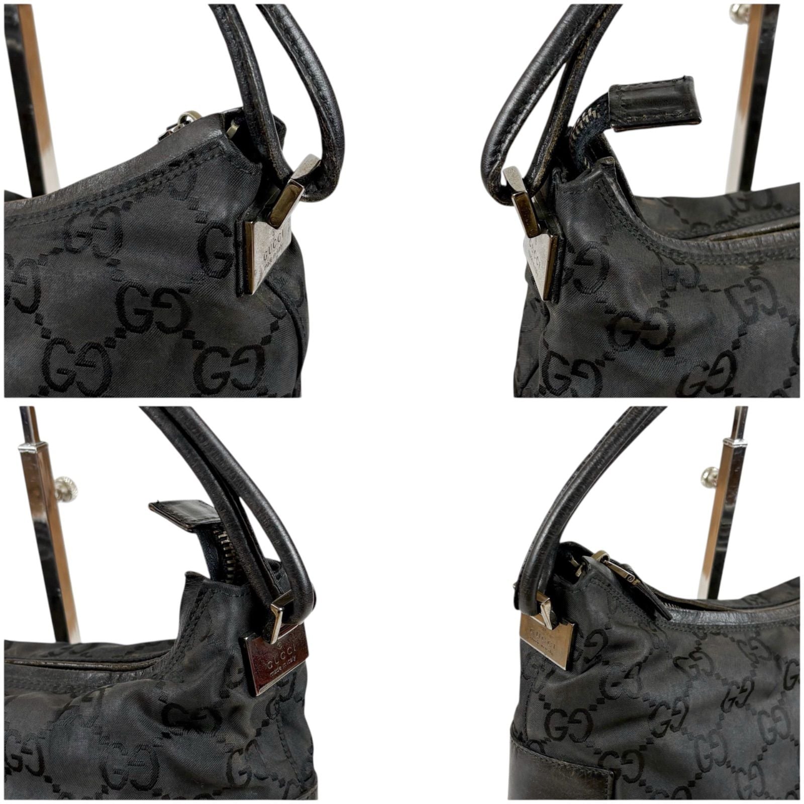 Gucci Shoulder Bag GG Canvas Nylon Pattern Black — view 4