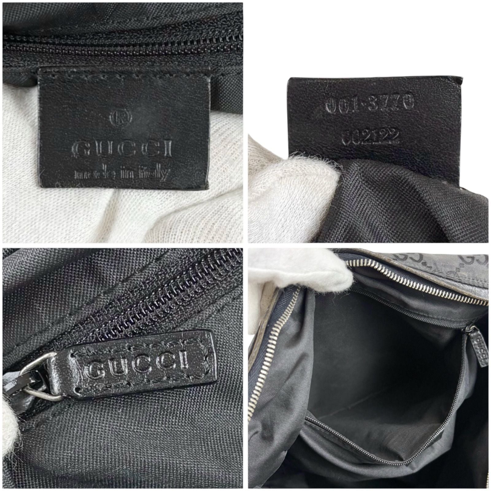 Gucci Shoulder Bag GG Canvas Nylon Pattern Black — view 8