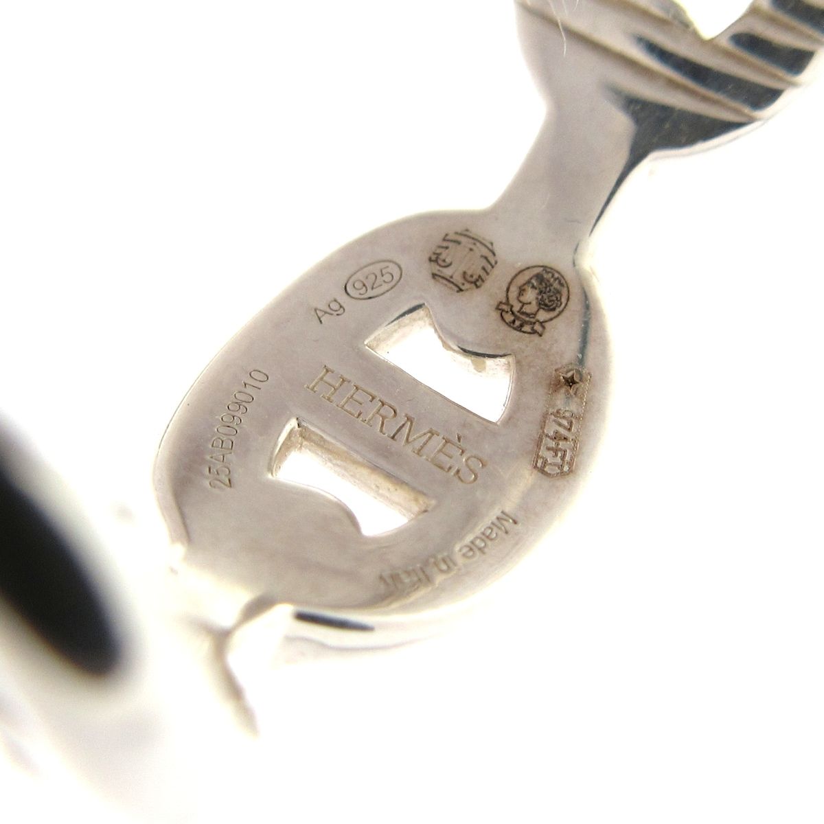 Hermes Earrings Chaine D'ancre Ancienne Silver