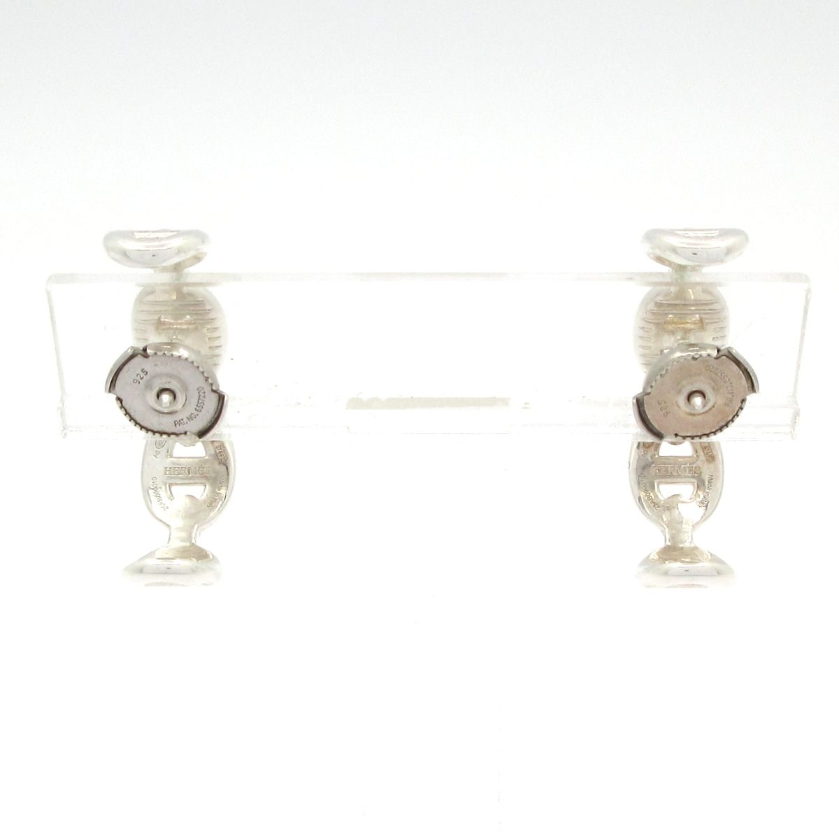 Hermes Earrings Chaine D'ancre Ancienne Silver