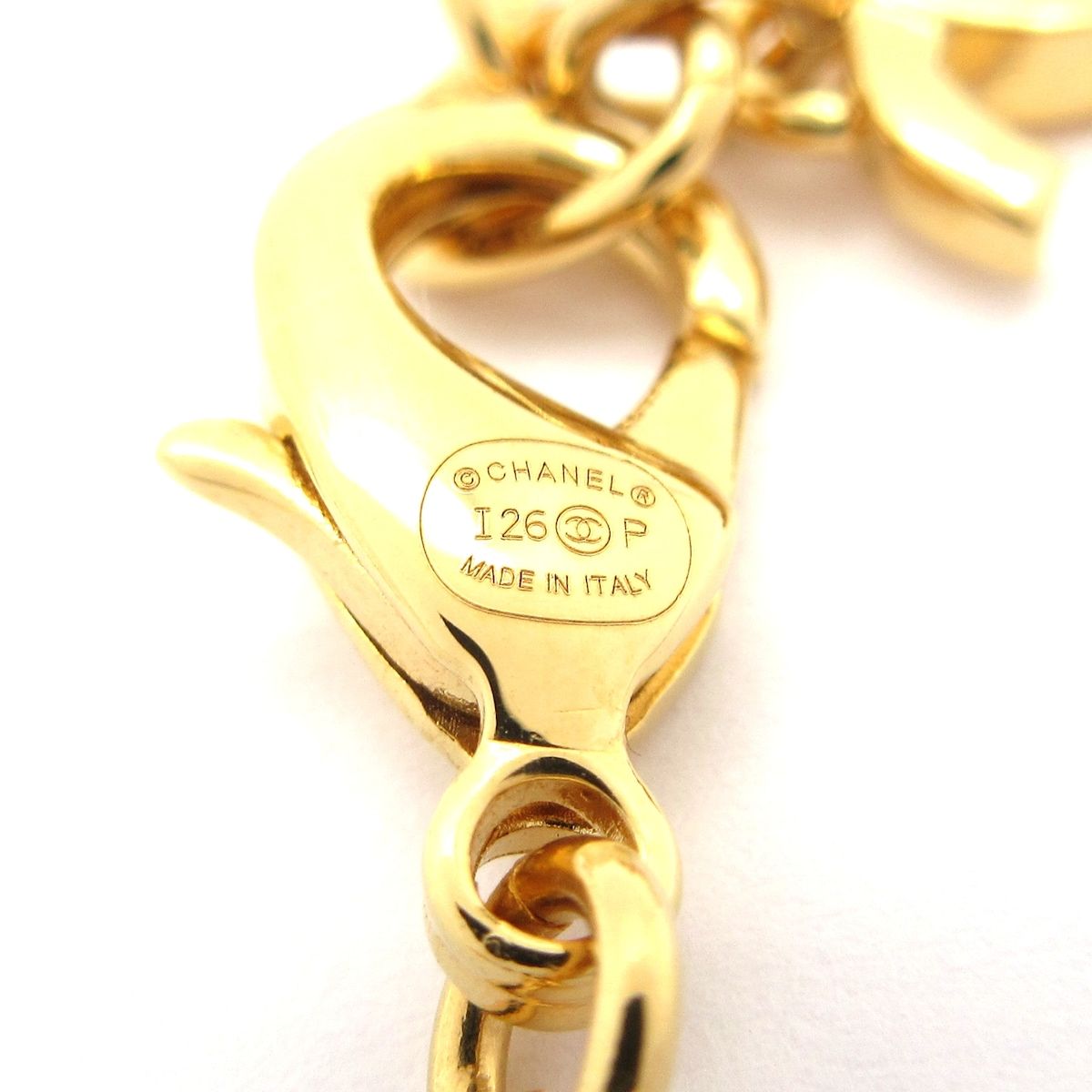 Chanel Necklace Gold Black CC Logo