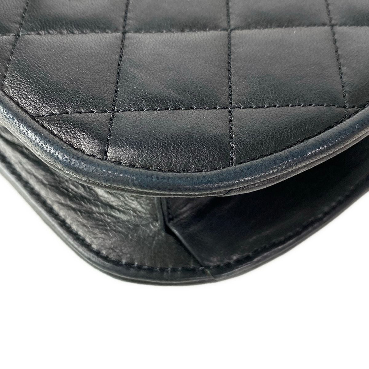 Chanel Shoulder Bag Limited Edition Half Moon Quilted Black Chain Gold Silver