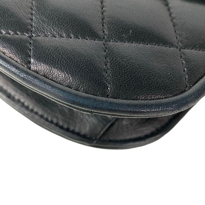 Chanel Shoulder Bag Limited Edition Half Moon Quilted Black Chain Gold Silver