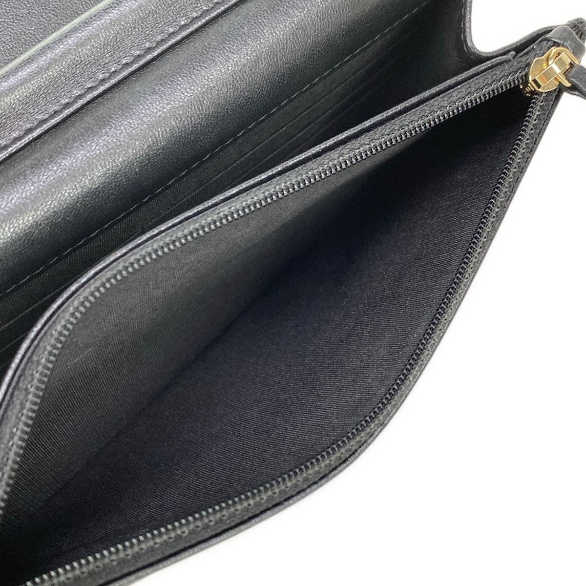 Chanel Wallet Black Chain Vintage Gigold Faux Pearl Leather