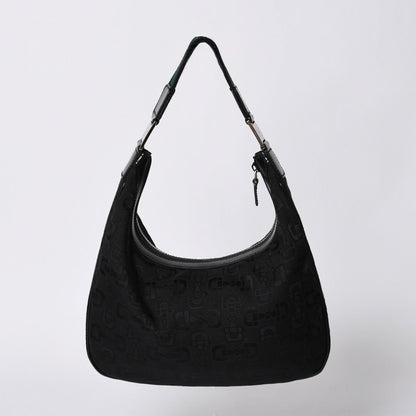 Gucci Hobo Handbag Canvas Sherry Line Black — view 2