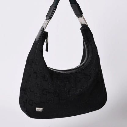 Gucci Hobo Handbag Canvas Sherry Line Black — view 3