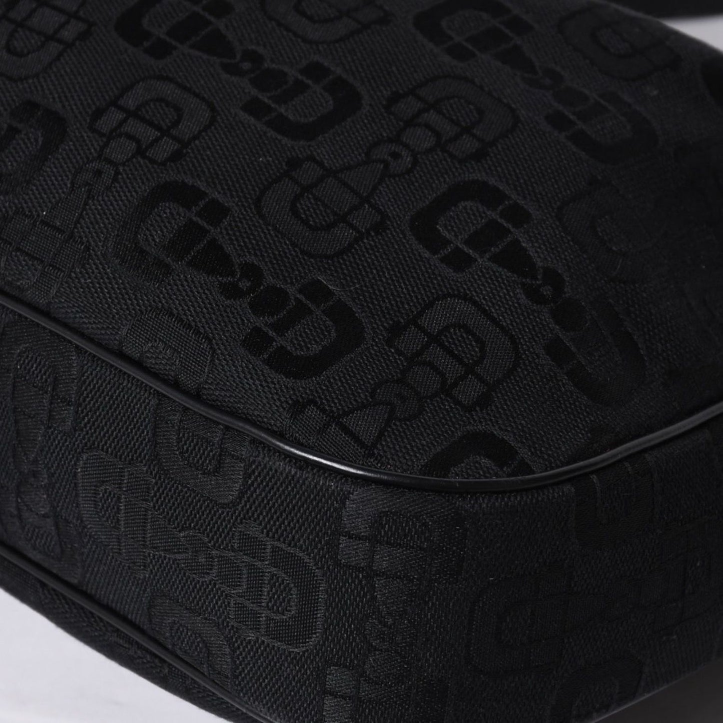 Gucci Hobo Handbag Canvas Sherry Line Black — view 8
