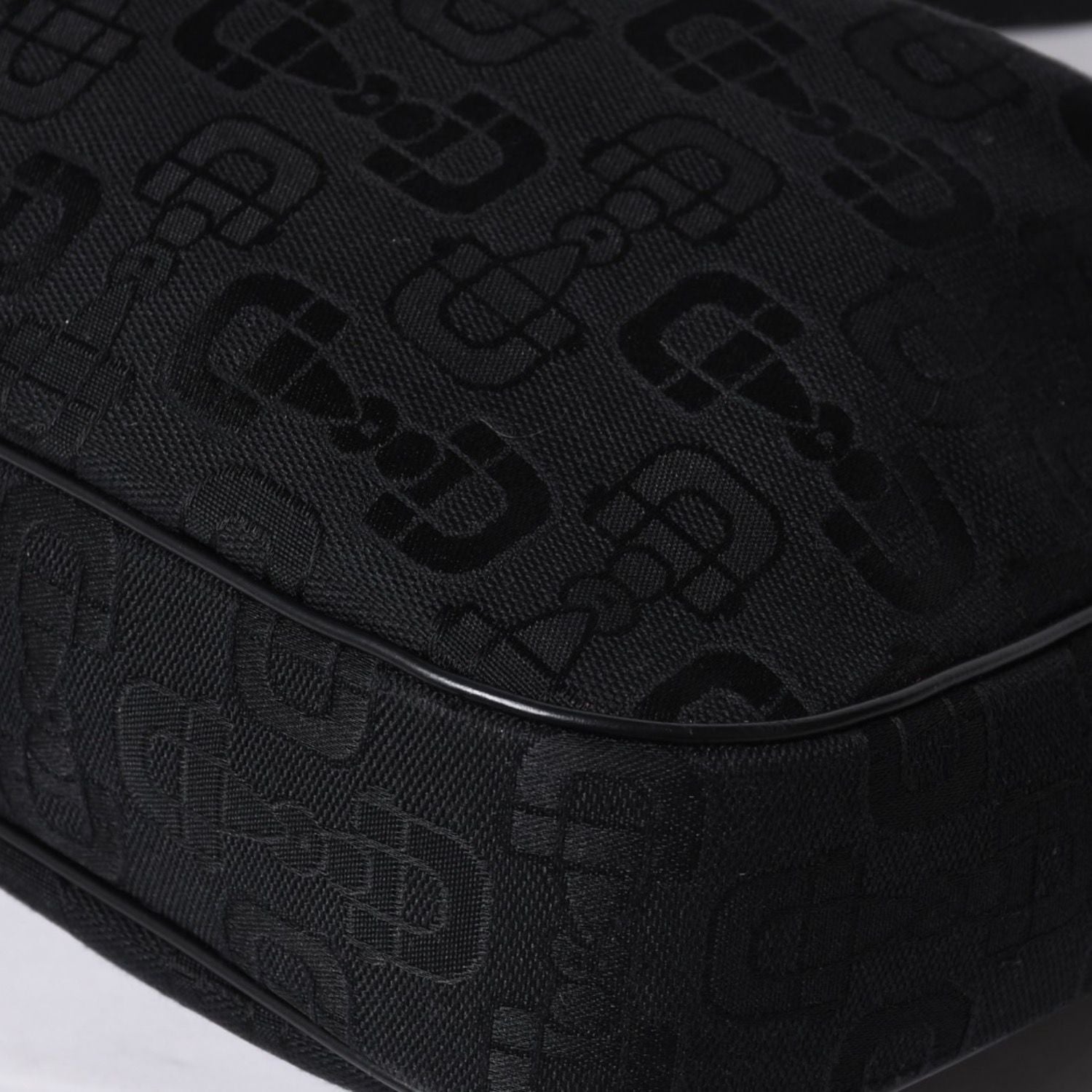Gucci Hobo Handbag Canvas Sherry Line Black — view 8