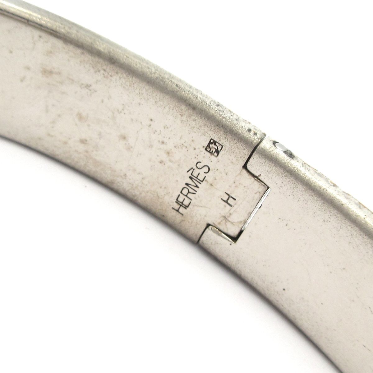Hermes Bangle Click HH Silver Black Bracelet