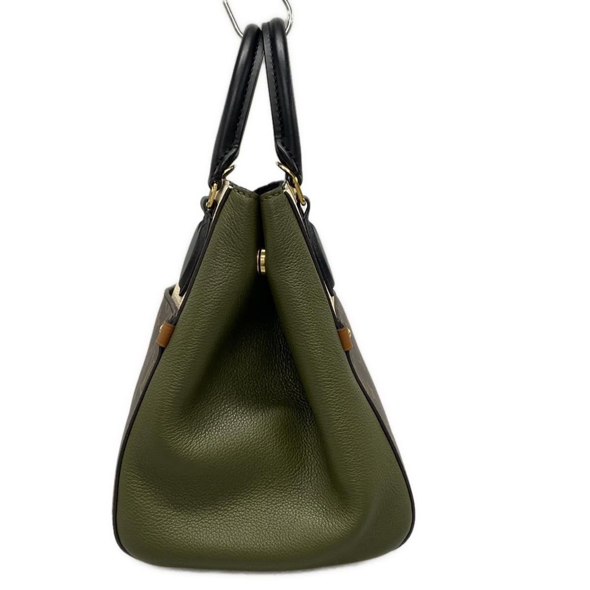 Louis Vuitton Tote Monogram Fold PM Cles Mu Khaki Noir Leather Cowhide