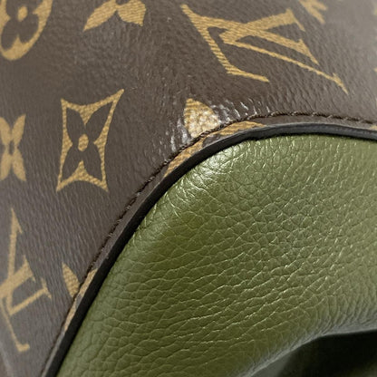 Louis Vuitton Tote Monogram Fold PM Cles Mu Khaki Noir Leather Cowhide
