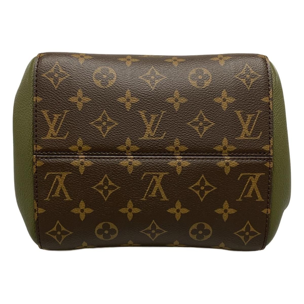 Louis Vuitton Tote Monogram Fold PM Cles Mu Khaki Noir Leather Cowhide