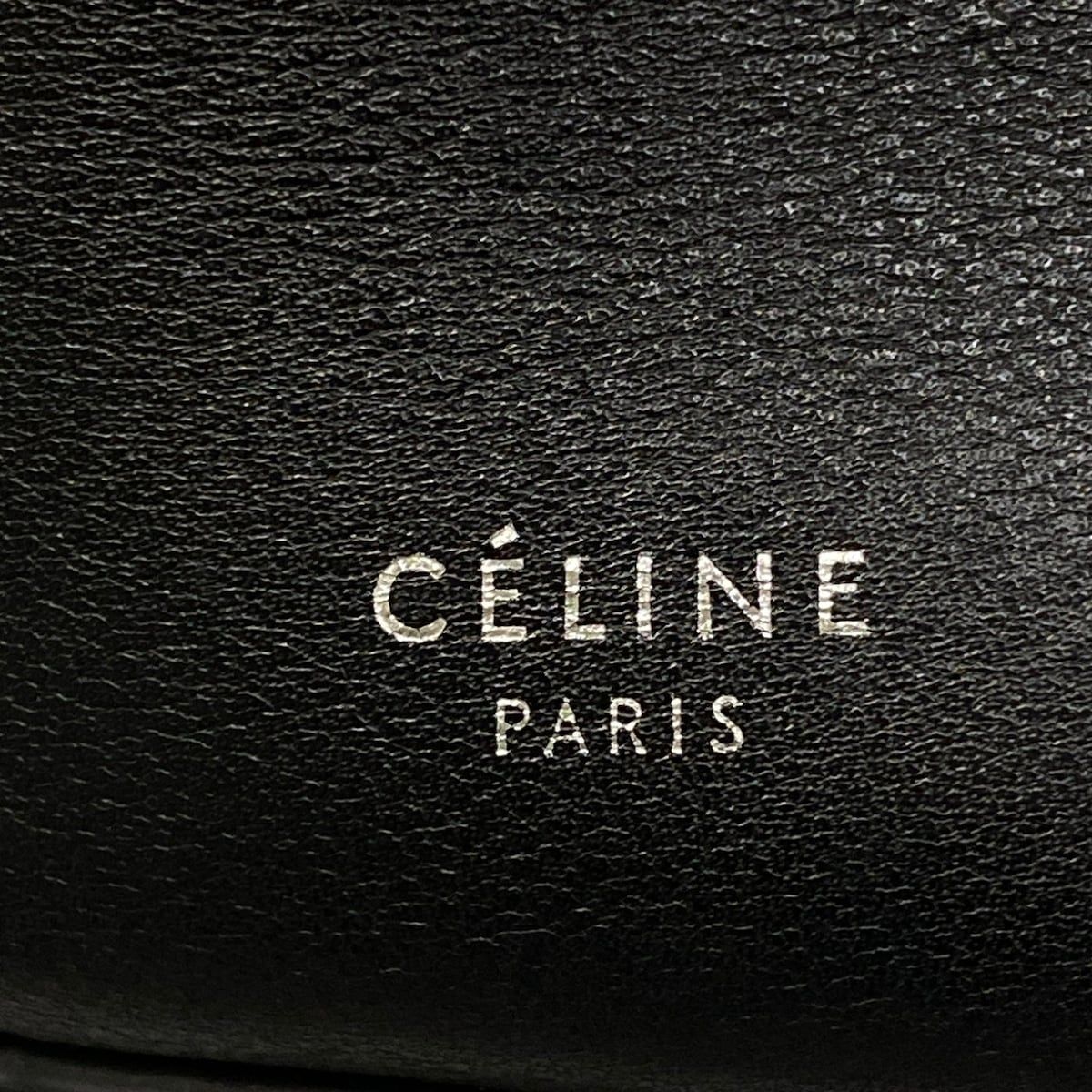 Celine Shoulder Bag Big Bucket with Long Strap Black Leather