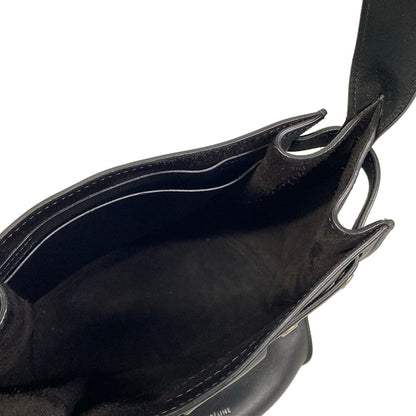Celine Shoulder Bag Big Bucket with Long Strap Black Leather