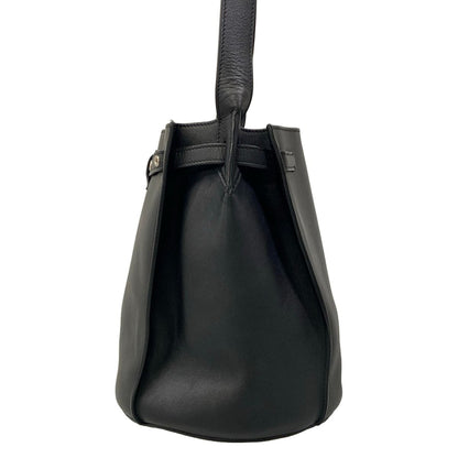 Celine Shoulder Bag Big Bucket with Long Strap Black Leather