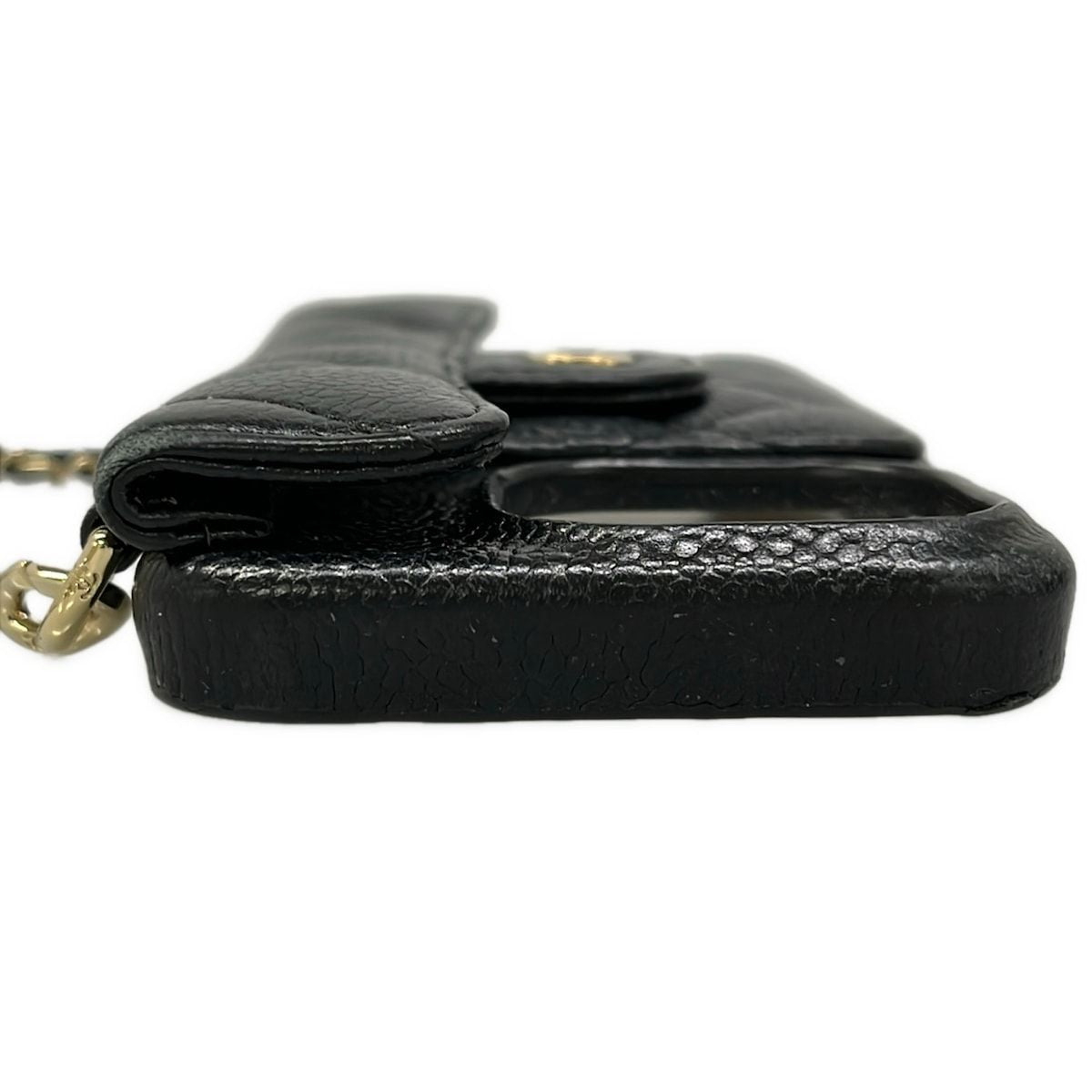 Chanel Case Quilted Black Phone Gold