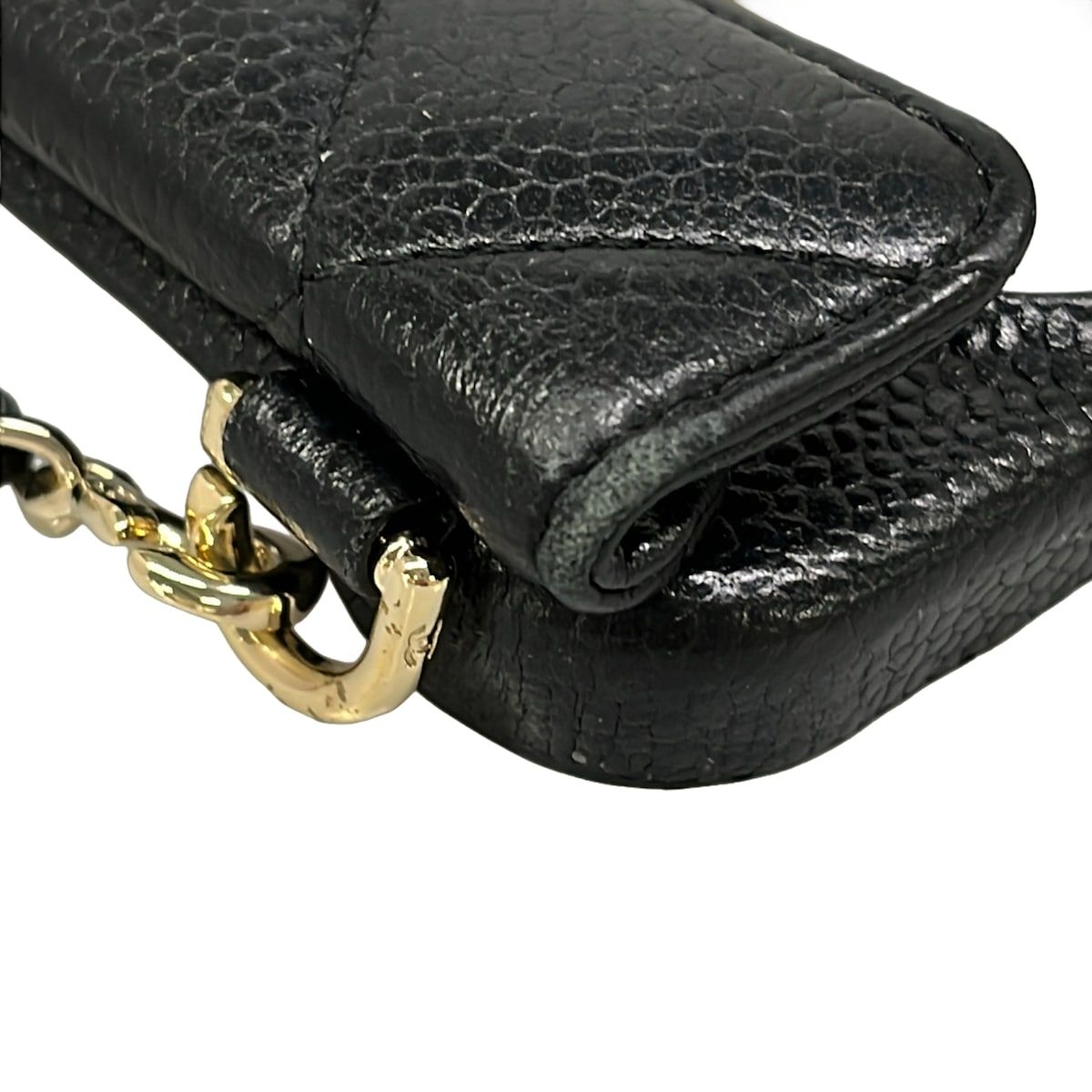 Chanel Case Quilted Black Phone Gold