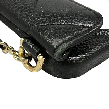 Chanel Case Quilted Black Phone Gold