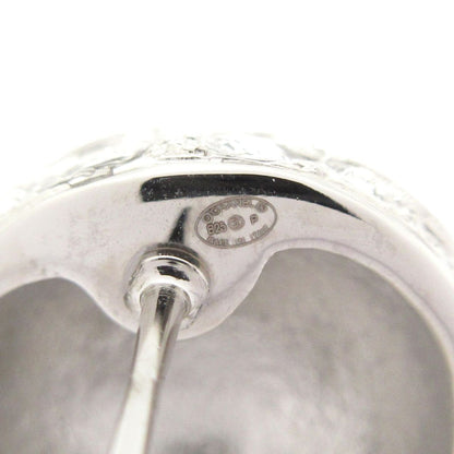 Chanel Earrings CC Logo Silver Clear White Star