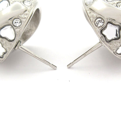 Chanel Earrings CC Logo Silver Clear White Star