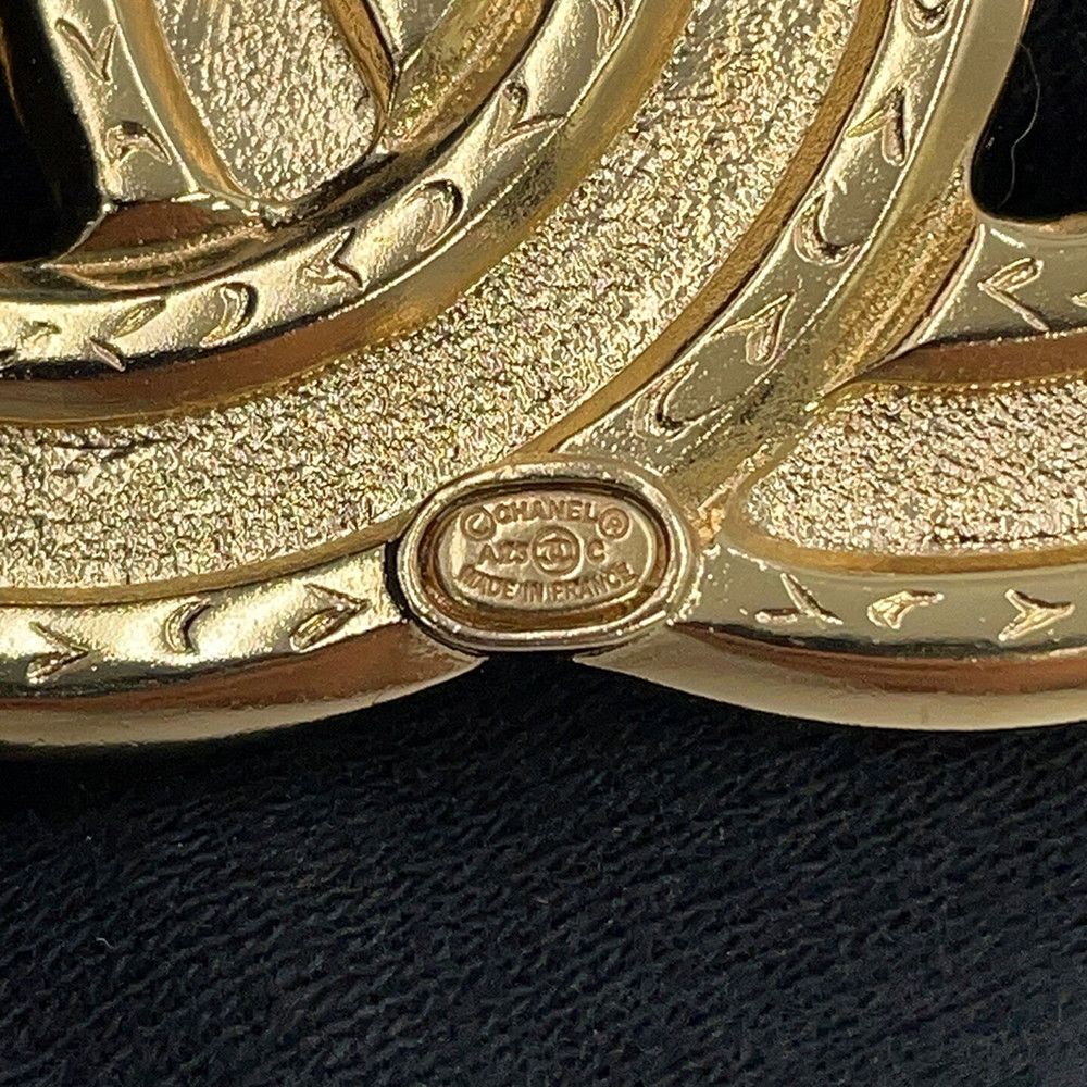Chanel Brooch CC Logo Metal Line Stone