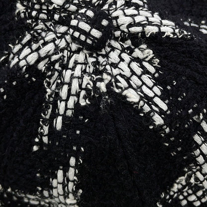 Chanel Cap CC Logo Tweed Cotton M Hat Black