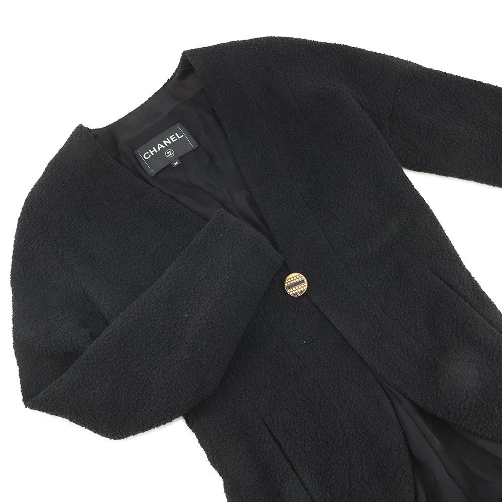 Chanel Jacket Wool 34 Black