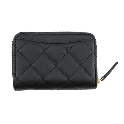 Chanel Coin Case Classic Zip Purse Quilted CC Logo Lambskin Wallet Black